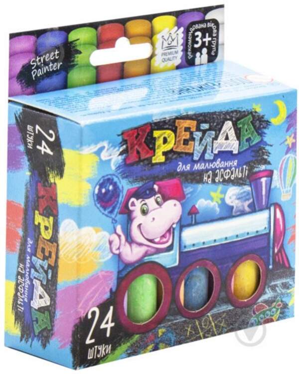 Крейда для малювання на асфальті тонка 24 шт укр (24) MEL-02-05U (шт.)