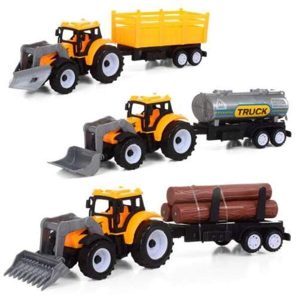 Будтехніка 1669-151-3-4 (168шт) з причепом, 23см, рухомі деталі, 3 види, в кульку, 23-5,5-6см (шт.)