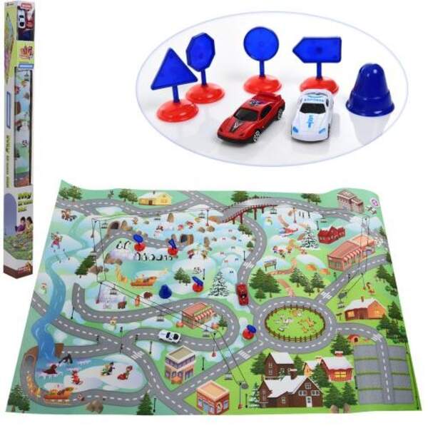 Гра 019A-30C (36шт) килимок 80-120см, машинки 2шт, 6,5см, у кор-ці, 95-8-8см (шт.)