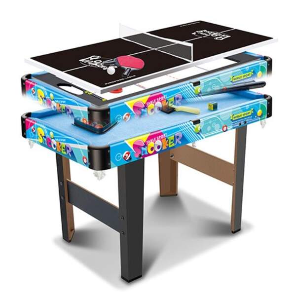 Настільна гра 2036 + p2 (4шт) дерев, на ніж, 75-40-58см, 3в1 (хокей, більярд, теніс), в кор, 77-42-8 (шт.)