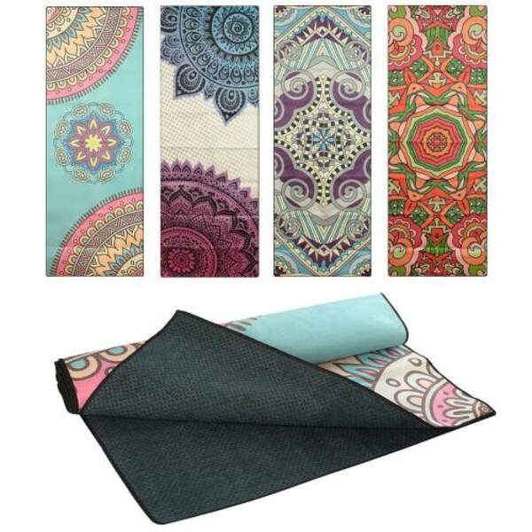 Йогамат MS 2292 (12шт) штучн. замша, розмір 183-61см,4кольори, в кульку, 35-24-3см (шт.)