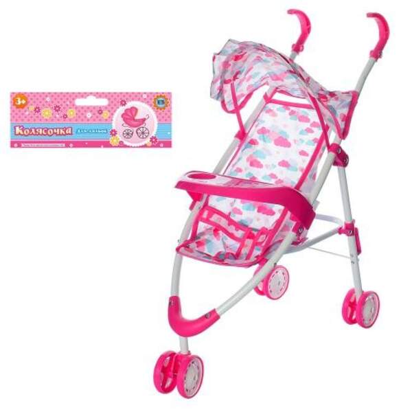 Коляска 5828 (24шт) для ляльки, 48-53-24см, прогулянкова, козирок, колеса 3шт, у кульку,27-82-24см (шт.)