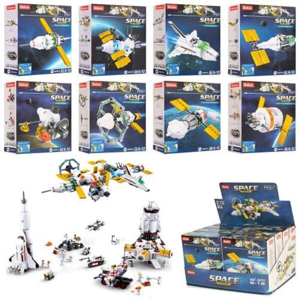 Конструктор SLUBAN M38-B0731 (96шт) косміч.транспорт, від 58дет, кор, 8шт (8вид) в дисплеї, 29-17-19 (шт.)