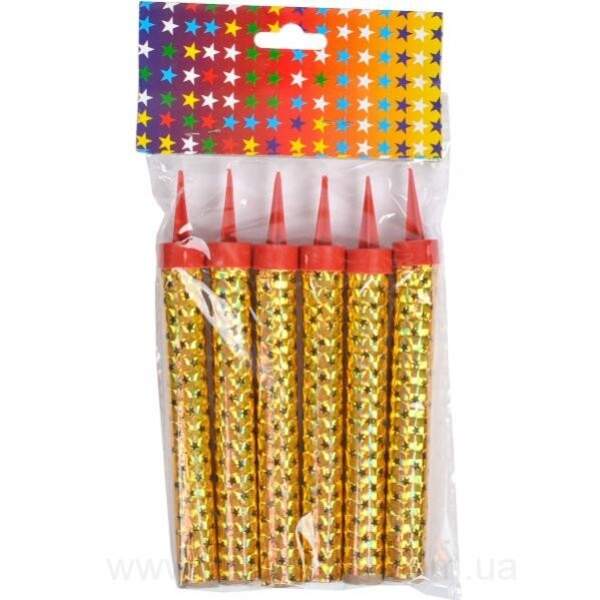 Свічки 20см феєрверк зол. 6шт (300) (шт.)