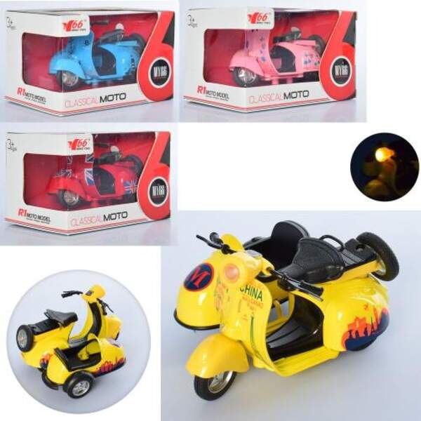 Мотоцикл MY66-M1212 (48шт) метал, 12см, звук, світ, 4види, бат(таб), в кор-ці, 15-10-10,5см (шт.)