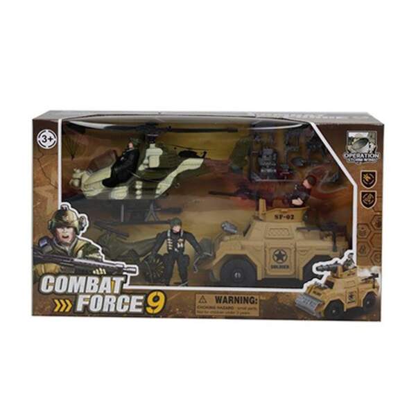 Набір з транспортом C3109-14 (24шт) воєн.машина20см,вертоліт,мотоцикл,солдати, в кор-ці, 43-25-12см (шт.)