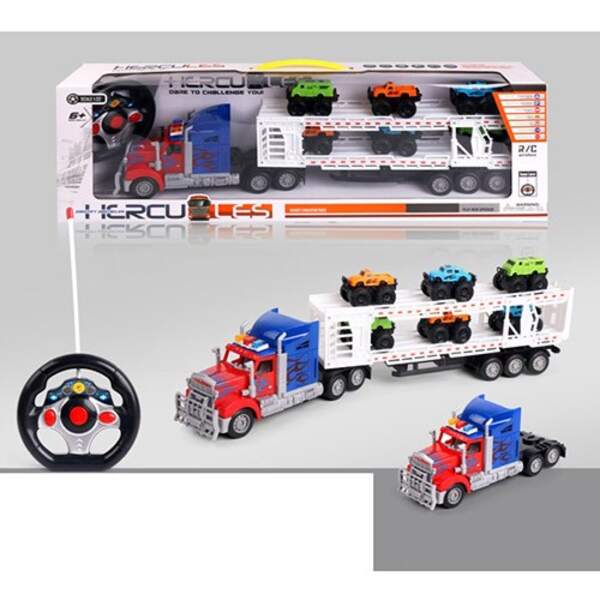 Трейлер 9090-9E (12шт) р/к, 57см, 1:32, світло, машинка 6шт, на бат-ці, в кор-ці, 66-21-11см (шт.)