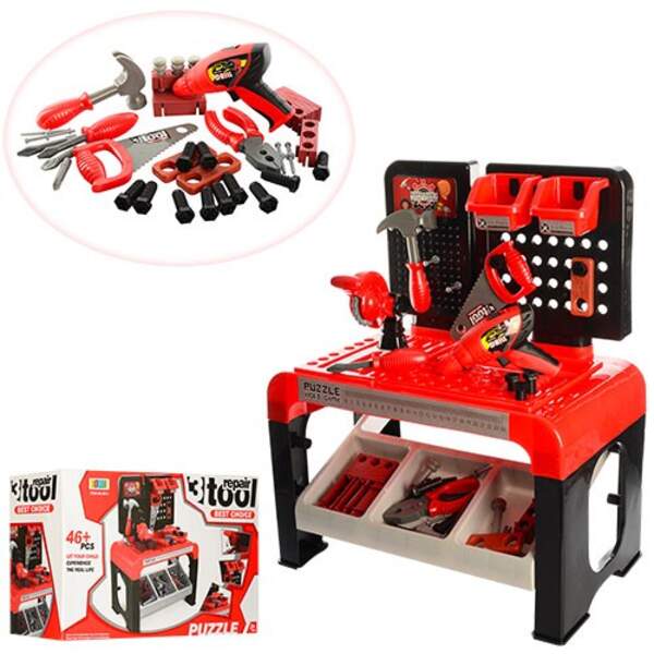 Набір інструментів 8012 (4шт) верстак, дриль (механ), пилка, молоток, викрутка, 46дет, кор, 52-31,5- (шт.)