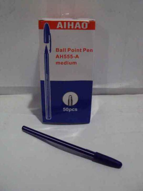 Ручка кулькова №RD-555A (№555А-1) смуг. корпус син. стриж. (4000/50) (шт.)