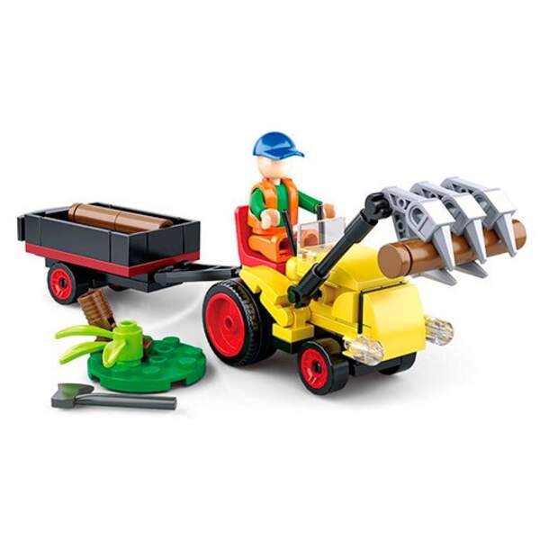 Конструктор SLUBAN M38-B0777 (72шт) трактор з причепом17,5см, фігурка, 110дет, в кор-ці, 19-14,5-5см (шт.)