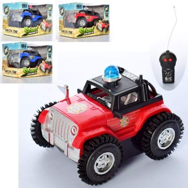 Джип 88-001-02 (36шт) р/к, трюковий, 12см,світл, 2види по 2коль,на бат-ці, у кор-ці, 18,5-13-12см (шт.)
