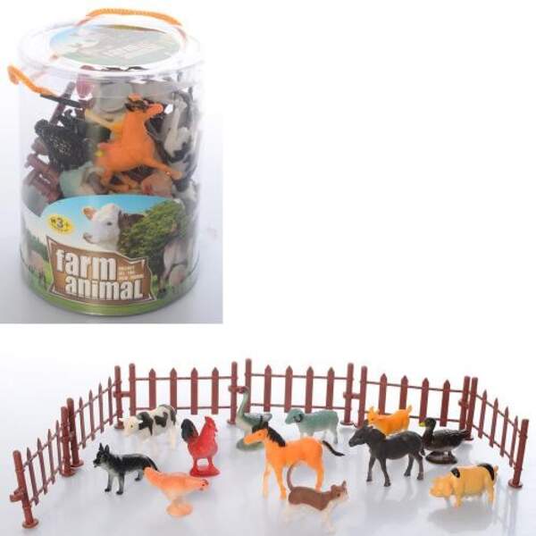 Тварини LT12A (84шт) домашні, 12шт, від 4,5см, паркан, в колбі, 10-13-10см (шт.)