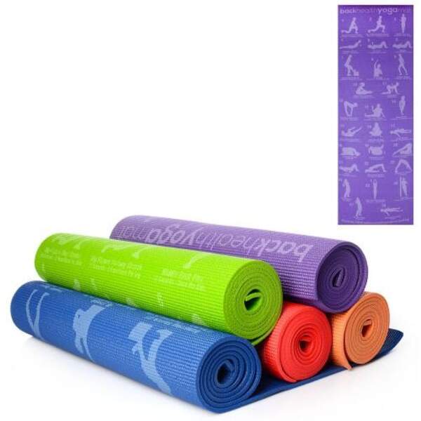 Йогамат MS 1845 (20шт) ПВХ, 173-61см, товщина 6мм, принт, 5 кольорів, у кульку, 61-12, 5см (шт.)