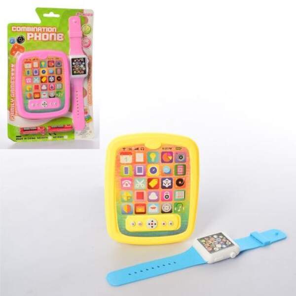 Телефон 8176 (120шт) 13см, муз, звук, годинник, на бат-ці, 2 кольори, на листі, 17-25,5-2см (шт.)