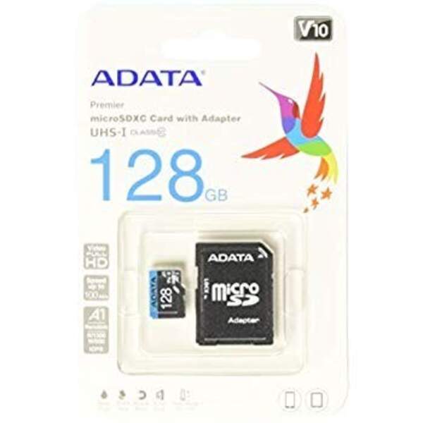 ADATA micro SDHC 128 GB Class10 Premier +adaptor (R-100 Mb/c) (шт.)