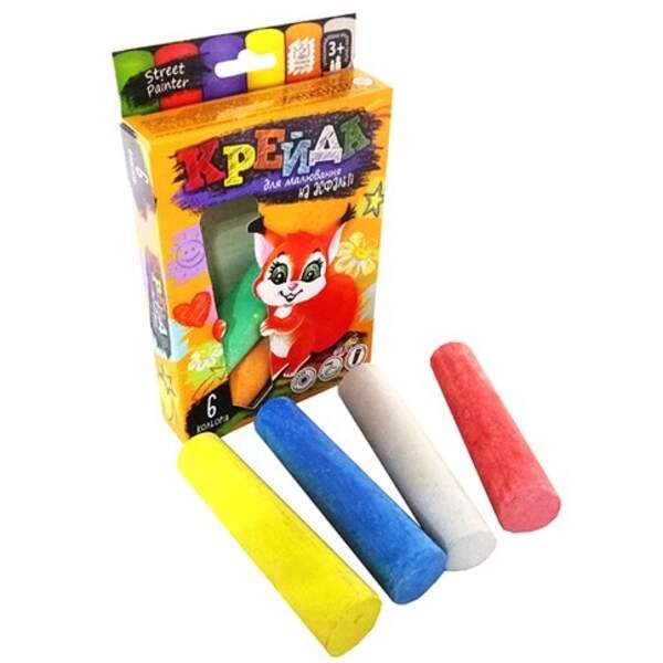 Крейда для малювання на асфальті велика 4 шт укр (36) MEL-01-02U (шт.)