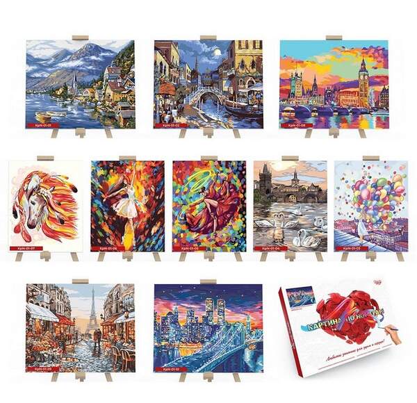 Креативна творчість "Картина за номерами на полотні" 40см*50см укр MIX (10) ДАНКОТОЙС (шт.)