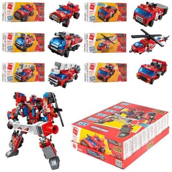 Конструктор Qman 1416 (144шт) транспорт, від 76дет, 6шт (6видів) в дисплеї, 22,5-10-28см (шт.)