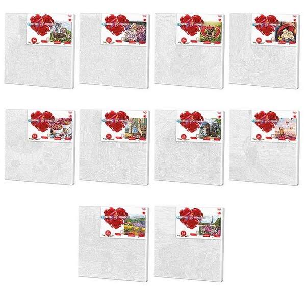 Креативна творчість "PAINTING BY NUMBERS" 40см*40см економ с.2 MIX (10) KpNe-40х40-02-01,02...10 (шт.)