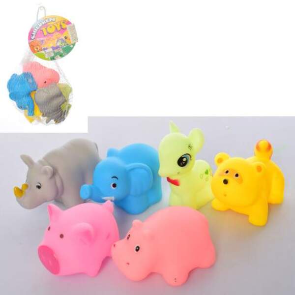 Тварина RQ823 (180шт) 6шт, пискавка, від 5,5см, в сітці, 16-8-9см (шт.)