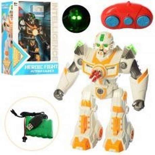 Робот 1708 (6шт) р/к, акум, 36см, стріляє кулями, звук, світло, USB зарядний, 2кол, в кор, 33,5-43-1 (шт.)