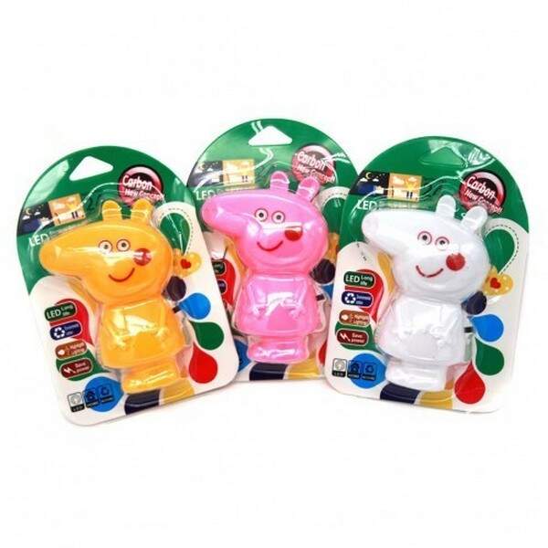 Нічник №Н100-3 (№687-1)пл. СВИНКА (3кольори) із вкл. (240) (шт.)