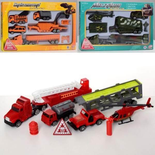Набір з транспортом 630PCMF (48шт) метал6,5см,3в(пожежна/будтехніка/військова), у кор, 28-17-3,5см (шт.)
