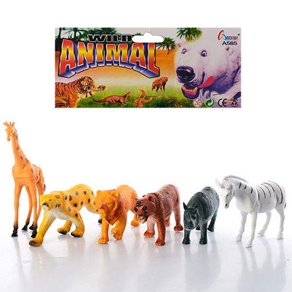 Тварини A585 (72шт) дикі, 6шт у кульку, 19,5-35-5см (шт.)