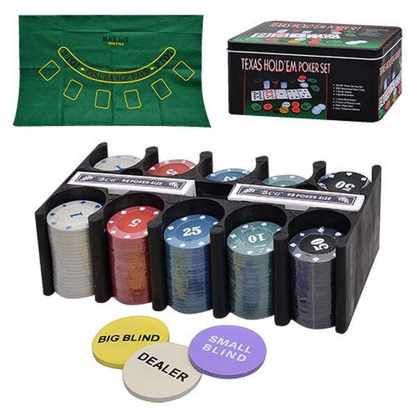 Настільна гра 3896 B (12шт) покер, фішки, карти-2колоди,сукно, в кор-ці(метал), 24-11-11,5см (шт.)