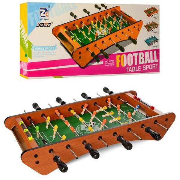 Футбол 1070A (12шт) дерев, на штангах, 61-28-10, 5см, шкала вед.рахунку, м'яч 2шт, у кор-ці, 62-28-7 (шт.)