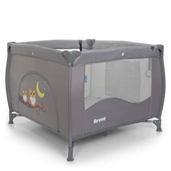 Манеж ME 1030 ARENA Gray Len (1шт) квадратний дитячий, вхід-змійка, кишеня, кільце 2шт, льон, сірий (шт.)