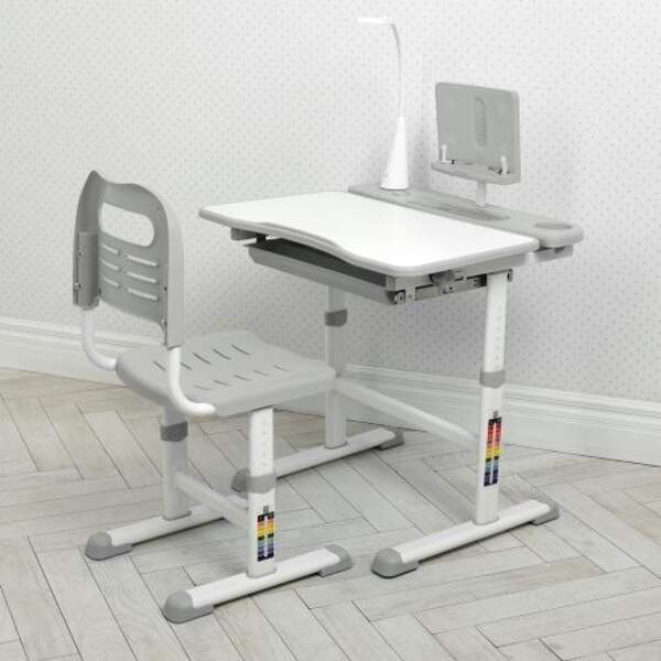 Парта M 4428-11 (1шт) регул.висота, підставка для книги, лампа, сірий (шт.)