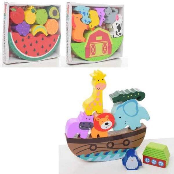 Дерев'яна іграшка Гра MD 1276 (60шт) баланс, фігурки, мікс видів, в кор-ці, 13-15,5-13см (шт.)