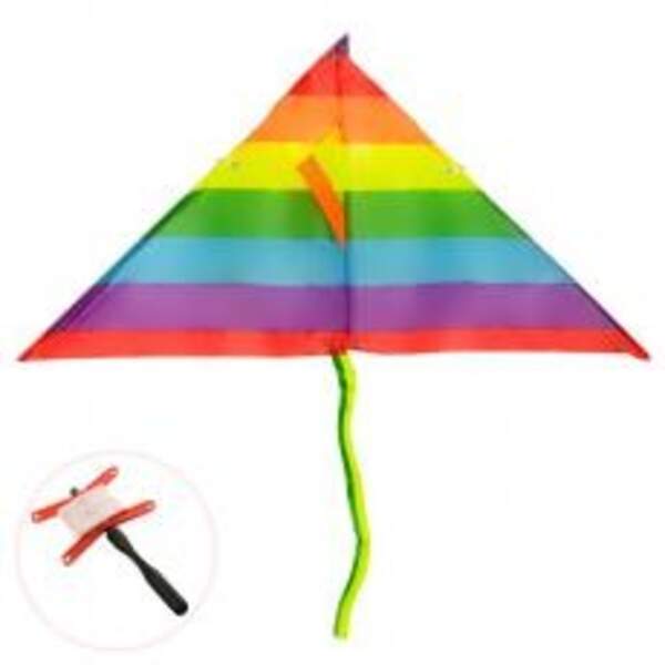 Повітряний змій M 1739-2 (100шт) ширина 70см, довжина 33см, хвіст 33см, струна, мікс кольор, в кульк (шт.)