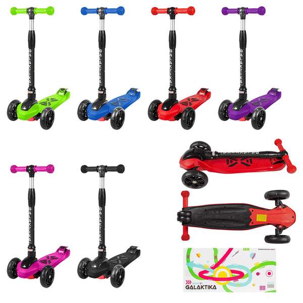Самокат GS-0084 пластик.складаний PU світ.135*40мм 35*13см 3,5кг 6кол.кор./6/ (шт.)