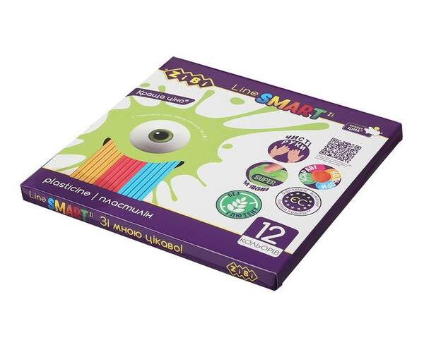 Пластилін 12 кольорів, 240 г ZB.6224 ( 1/12/72шт) (шт.)