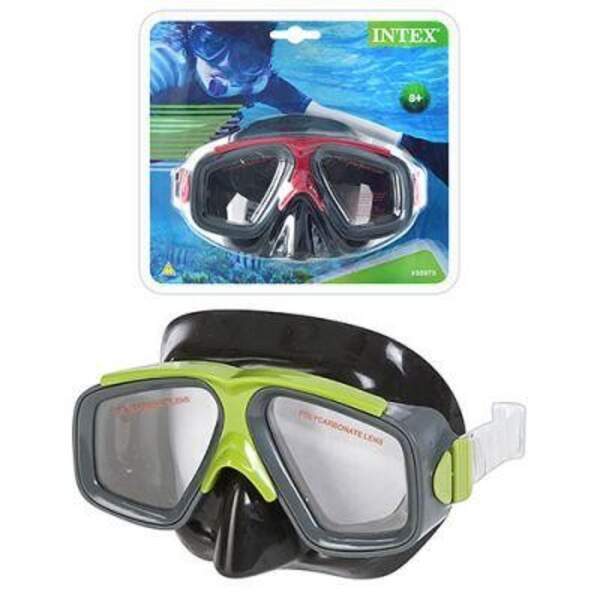 Маска 55975 (12шт) для плавання, від 8років, регульований ремінець, 2 кольори, в слюді, 23-20,5-8см (шт.)