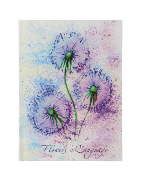 Блокнот FLOWERS LANGUAGE, А-6, 64л., кл., тв. обкл., мат. лам.+лак, бузкова BM.24614101-26 (шт.)