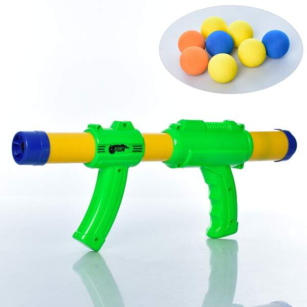 Автомат помповий 0095 (72шт) 36см, кульки фомові 6шт, 3см, на листі, 43,5-18,5-4см (шт.)