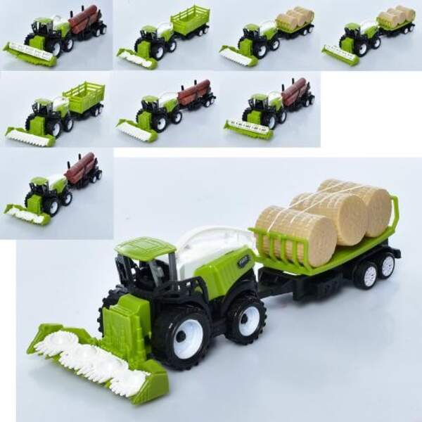 Комбайн 669-51-53-56 (192шт) з причепом, 24см, 9видів, у кульку, 24-6,5-5,5см (шт.)