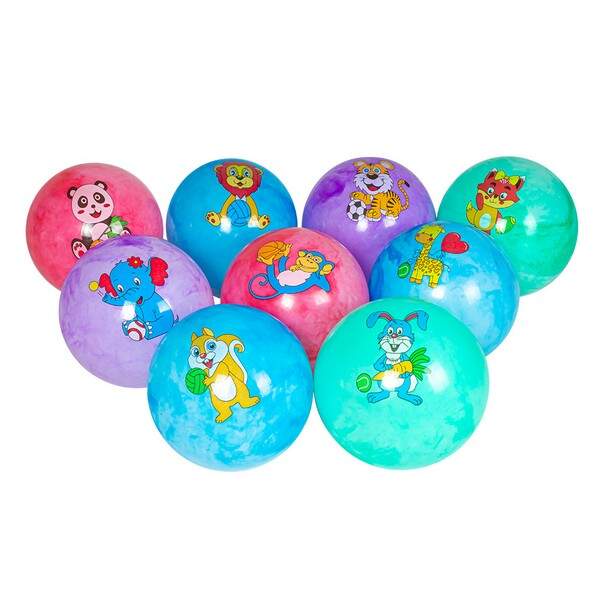 М'яч 9' BT-PB-0175 тварини 10мал.4кол.перламутр 60г сітка /240/ (шт.)