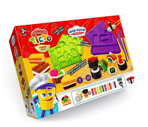 Креативна творчість "Тісто для ліплення Master Do "Шеф-кухар.Ресторан" укр (6) TMD-17-01U,02U (шт.)