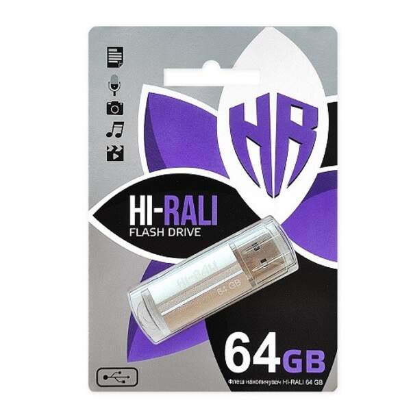 Usb флеш Hi-Rali 64Gb Corsair series  Silver (шт.)