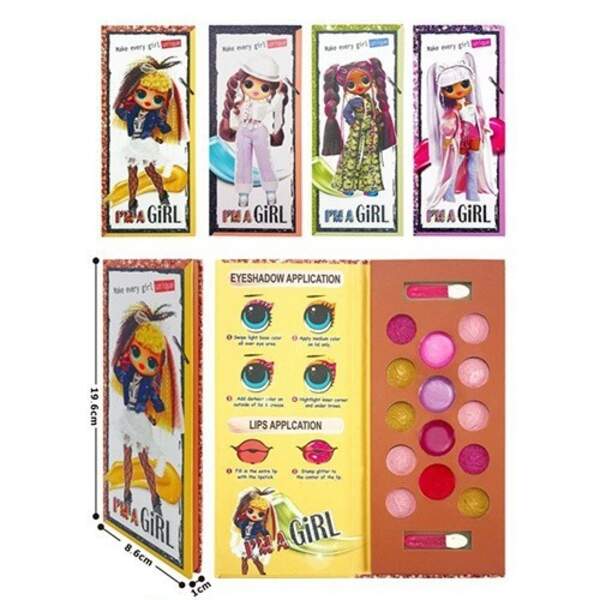 Косметика A100 (144шт) LOL, тени, кисточки, блеск для губ, 4 вида, в кульке, 9-20-1см (шт.)