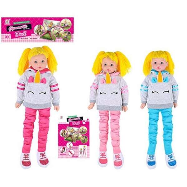 Лялька 62457 (36шт) м'яконабивна, ростова, 65см. ноги тягнуться, 3 кольори, в кульку, 25-75-10см (шт.)