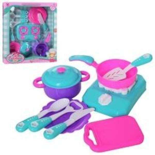 Посуд 321C (60шт) плита, сковорідка, каструля, кух. приладдя, 2види, в кор-ці, 28-32-5см (шт.)