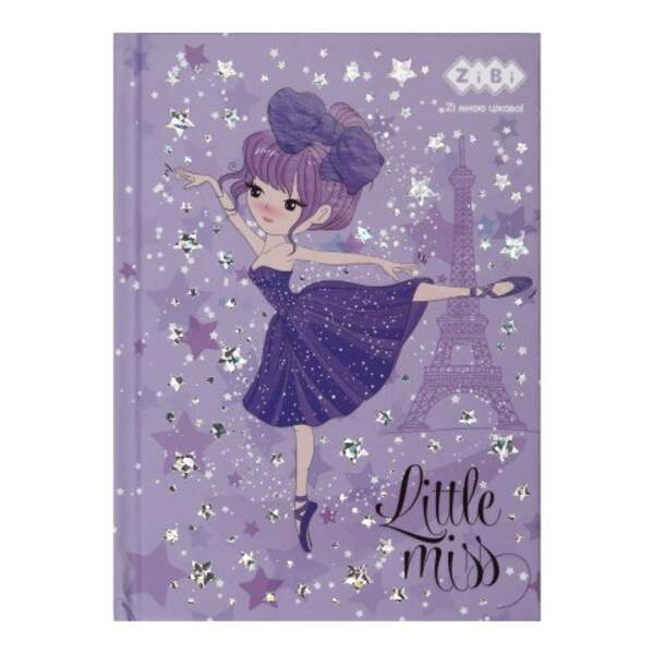 Блокнот LITTLE MISS, А-6, 64л., кл., тв. обкл., мат. лам.+лак, фіолетовий, KIDS Line ZB.12714-07 (шт.)
