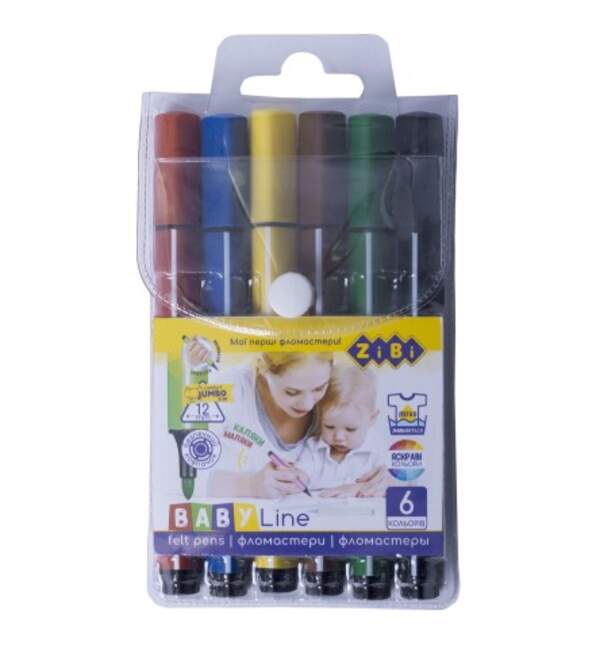 Фломастери, 6 кольорів, JUMBO ZB.2806 (шт.)