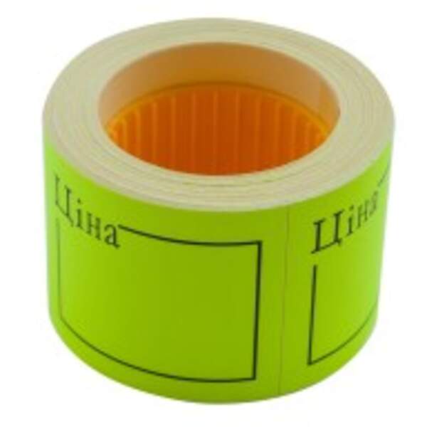 Цінник 50*40мм, "ЦІНА",  (150шт, 6м), прямокутний, зовнішня намотка, жовтий BM.282109-08 (10/200шт) (шт.)