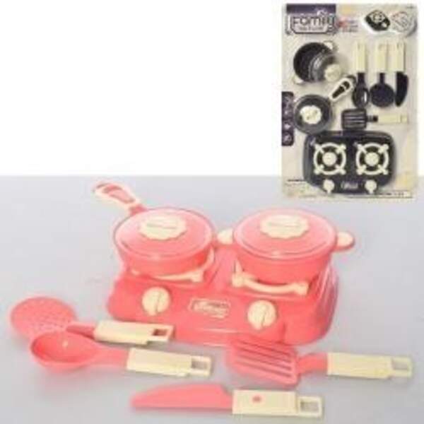 Посуд HS712-712A (72шт) плита, сковорідка, кухон. приладдя, 2 кольори, на листі, 27-39,5-3см (шт.)